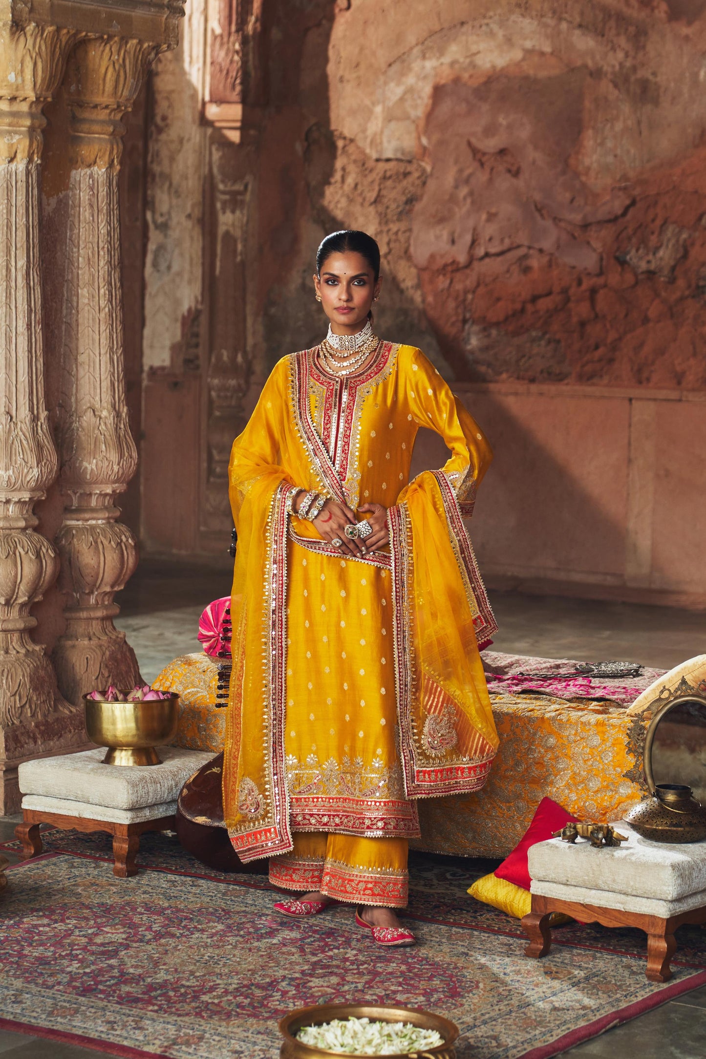 SOBIA - LONG KURTA WITH PALAZZO AND DUPATTA