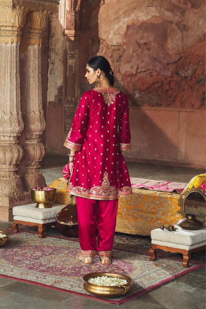 MEHWISH - SHORT KURTA WITH SALWAR AND DUPATTA
