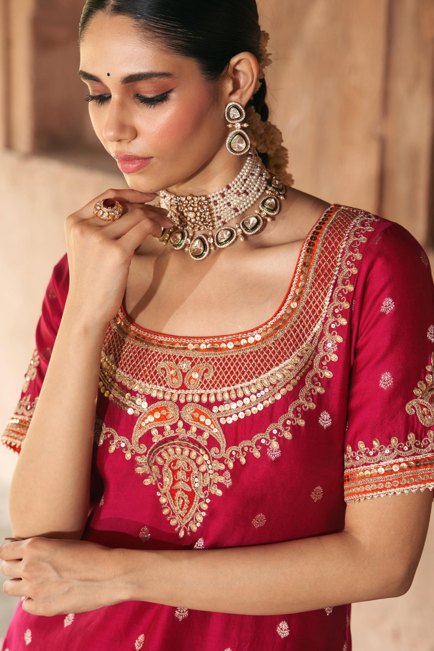 SAMREEN - SHORT KURTA WITH SHARARA AND DUPATTA