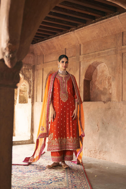 SOBIA - LONG KURTA WITH PALAZZO AND DUPATTA