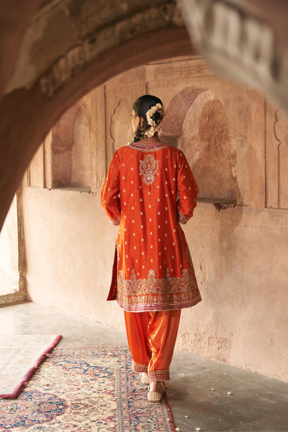 FARHANA - SHORT KURTA WITH SALWAR AND DUPATTA