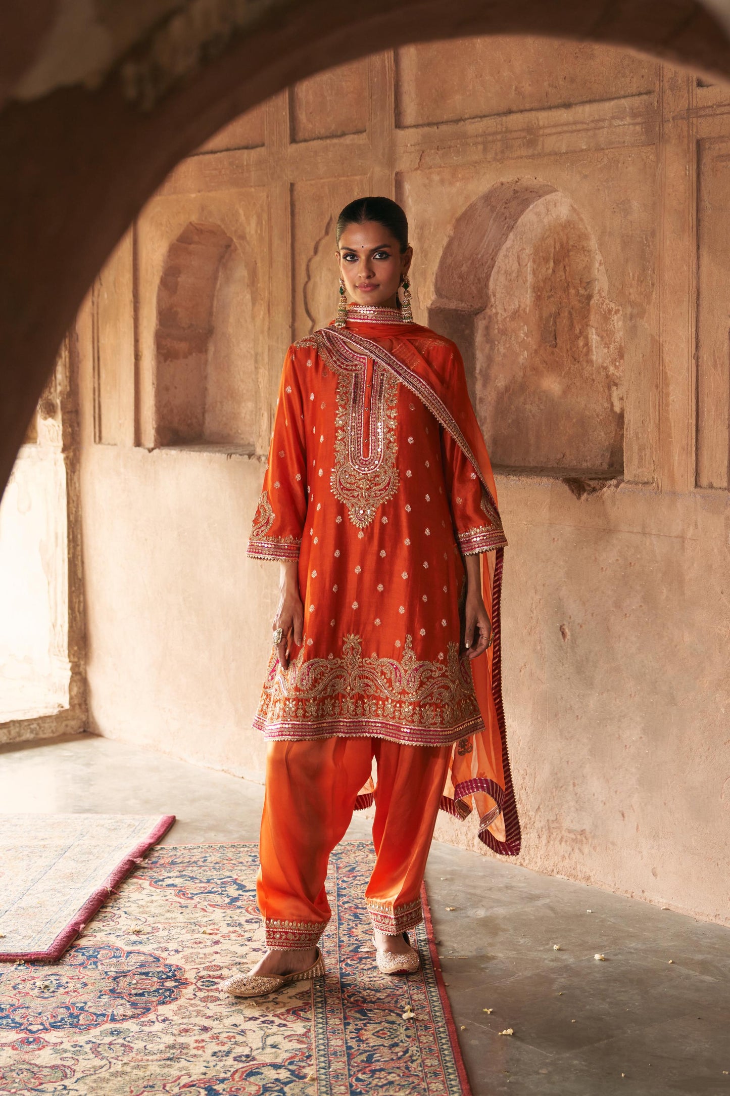 FARHANA - SHORT KURTA WITH SALWAR AND DUPATTA