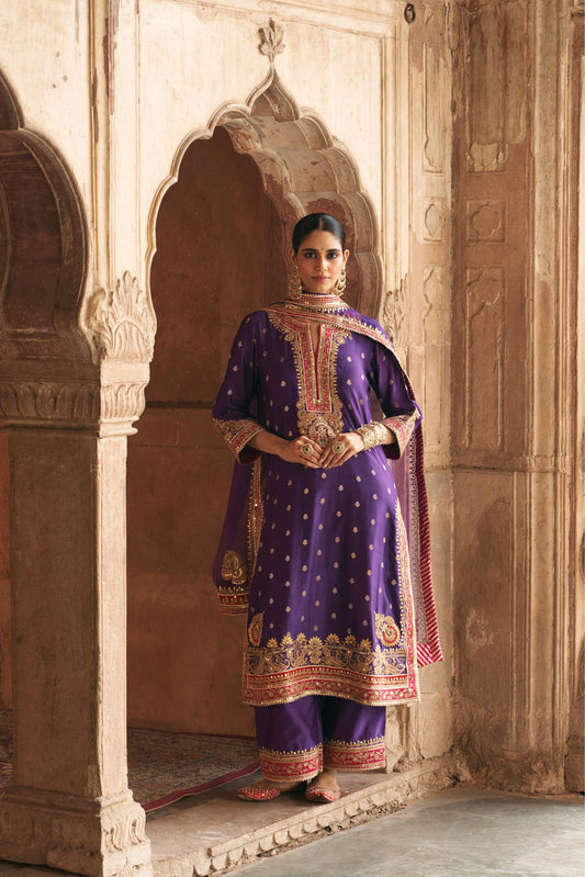 SOBIA - LONG KURTA WITH PALAZZO AND DUPATTA