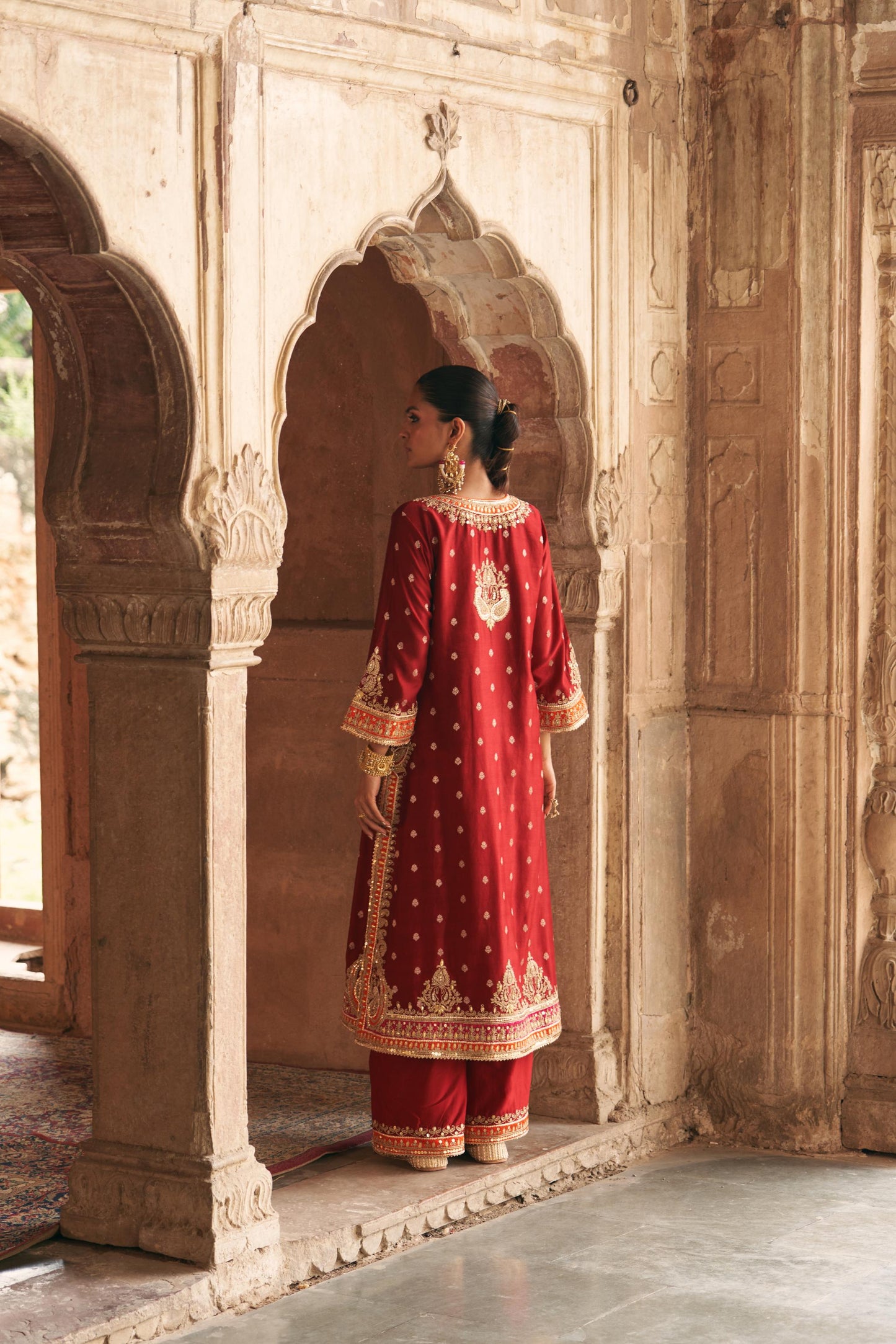 SUMAIRA - LONG KURTA WITH PALAZZO AND DUPATTA