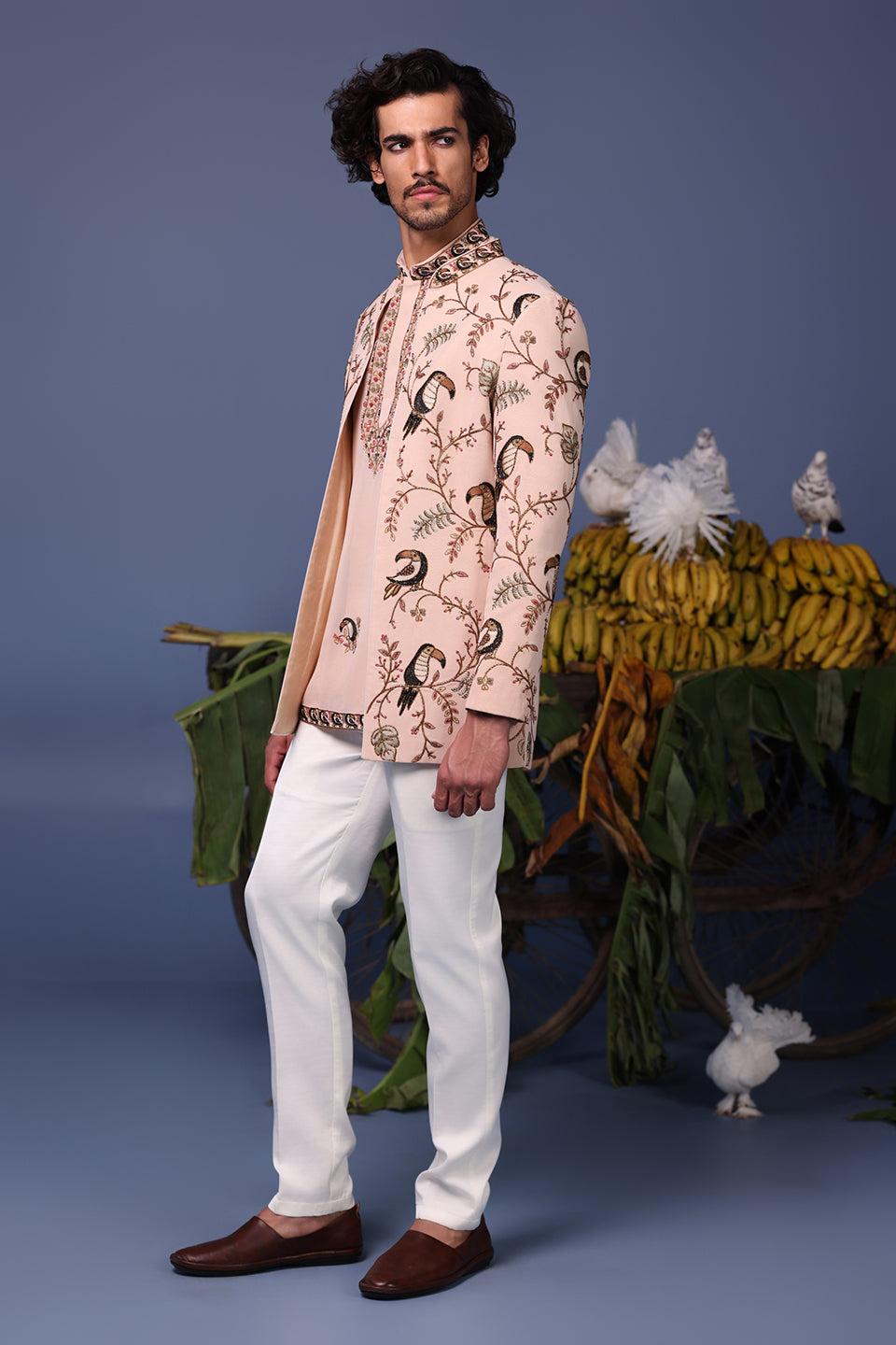 AHAN MACAW PINK JODHPURI SET