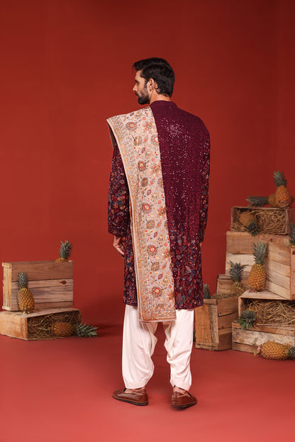 KUSH WINE KURTA SET