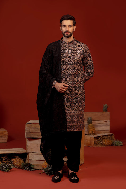 VIDHUR BLACK KURTA SET