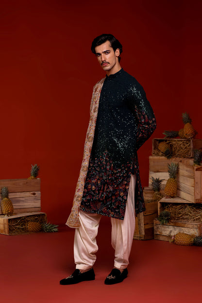 BHAUMYA BOTTLE GREEN KURTA SET