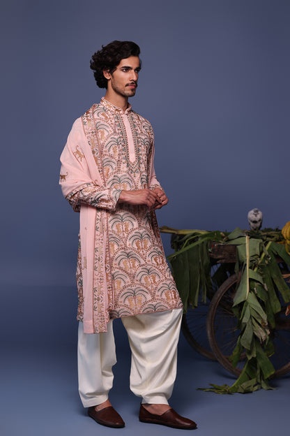 AVIK CHEETAH PINK KURTA SET