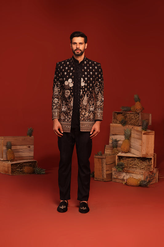SUKRIT BLACK JODHPURI SET