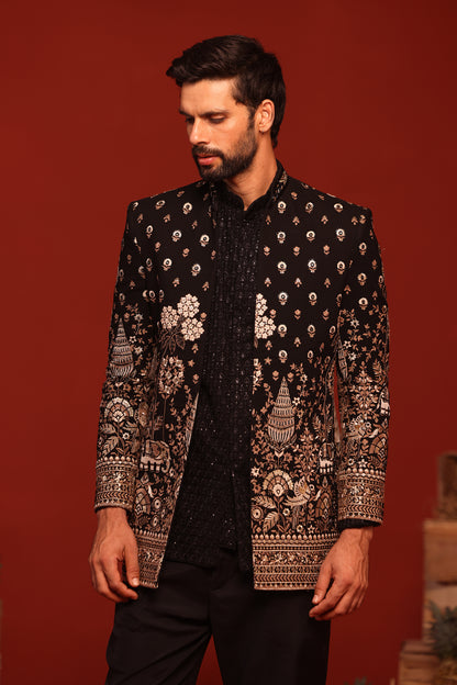 SUKRIT BLACK JODHPURI SET