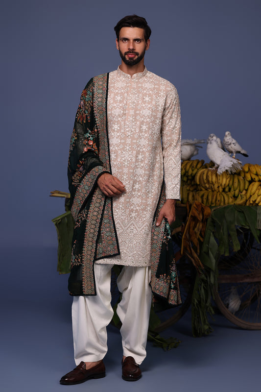 FAIZ BEIGE KURTA SET