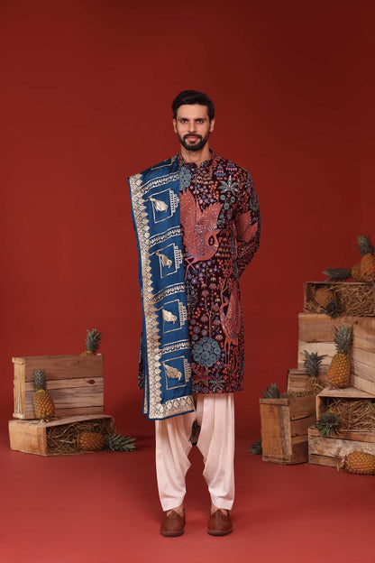 SAMIR WINE JODHPURI SET