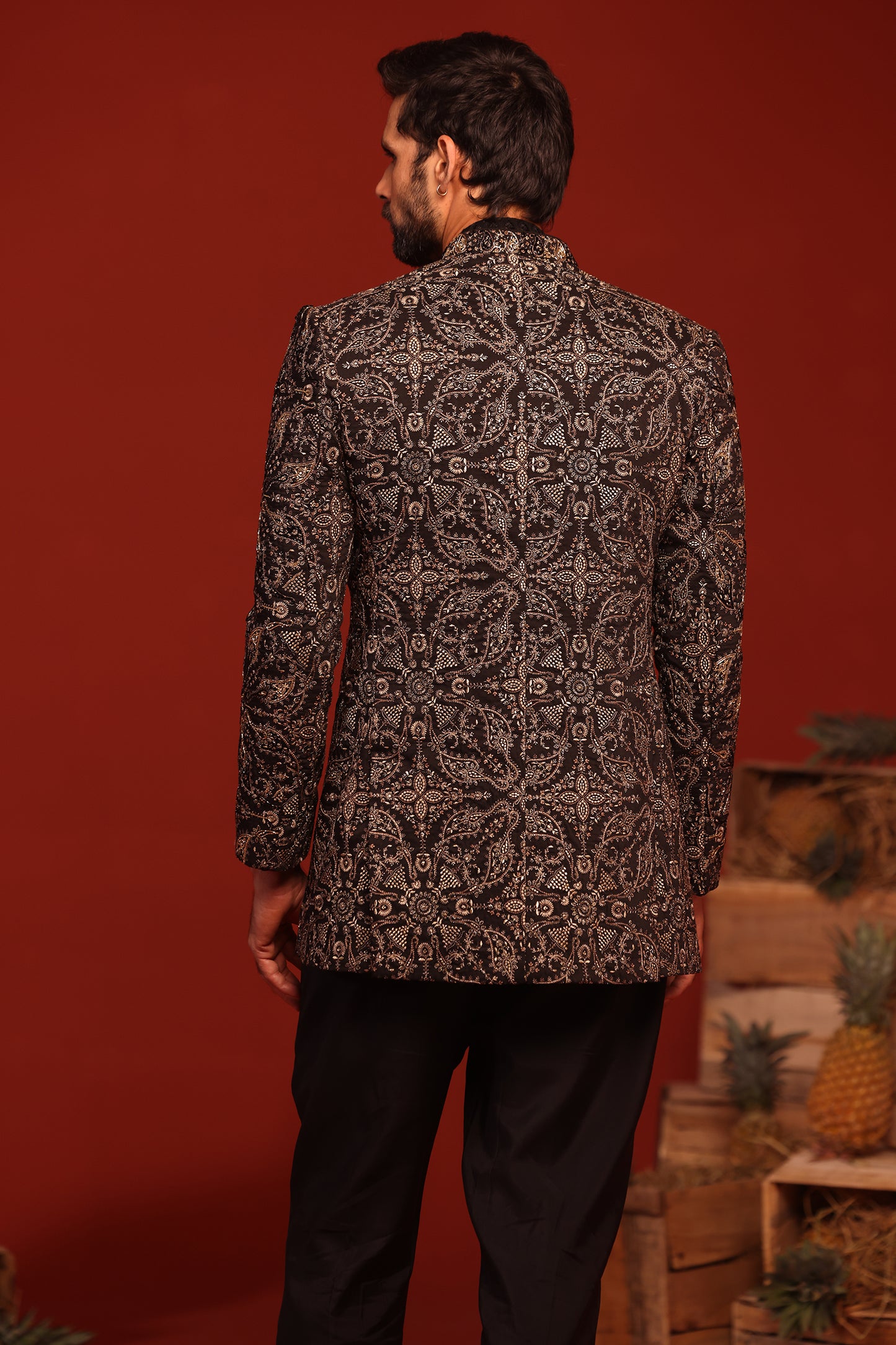 PRADYUT BLACK JODHPURI SET