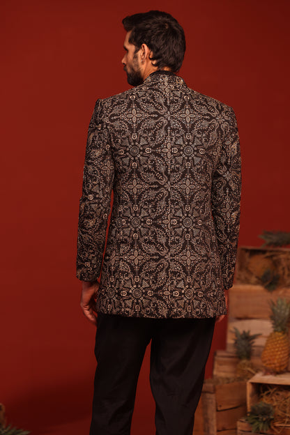 PRADYUT BLACK JODHPURI SET
