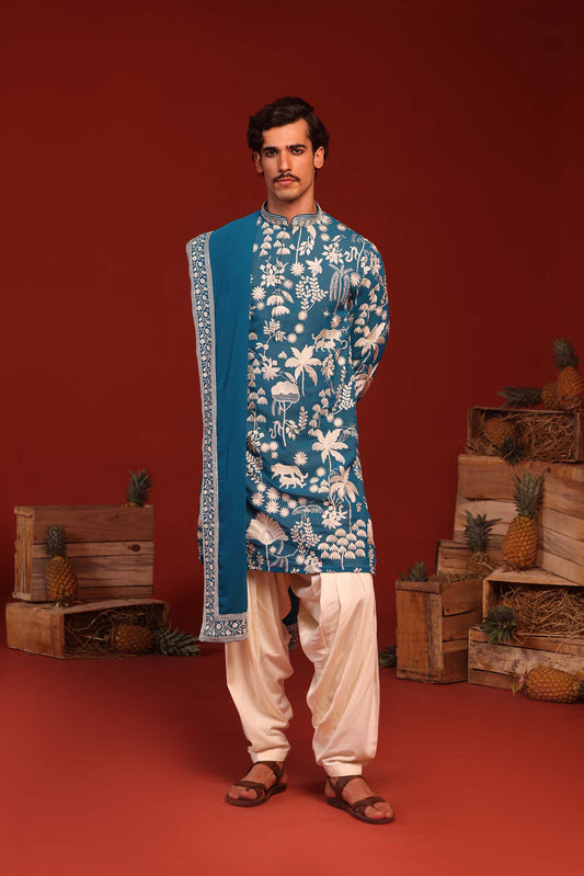 SAMAR TEAL BLUE KURTA SET