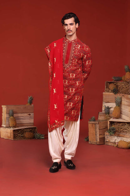 SHIKHAR MAROON KURTA SET