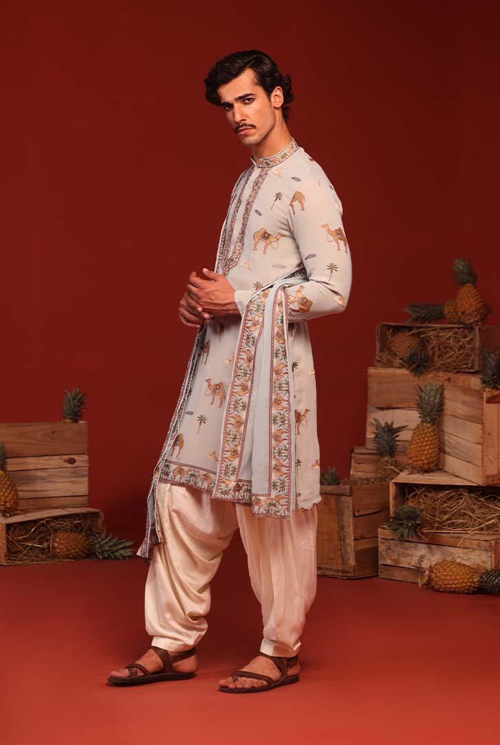 VEERENDRA SKY BLUE KURTA SET