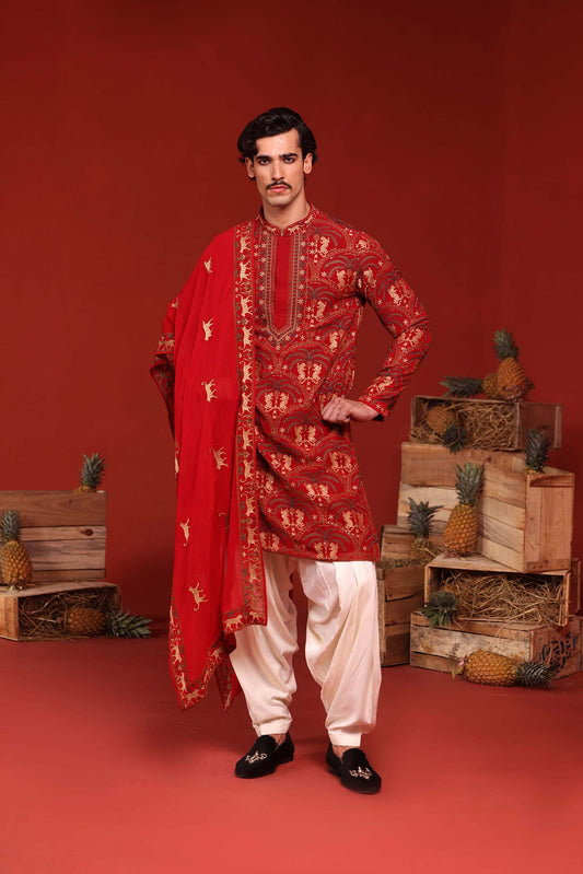 SHIKHAR MAROON KURTA SET