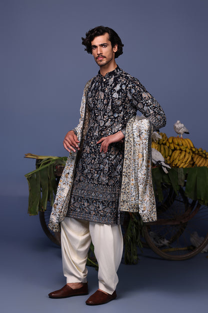 NAWAB NAVY BLUE KURTA SET