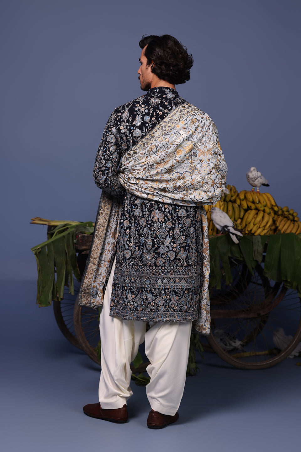 NAWAB NAVY BLUE KURTA SET