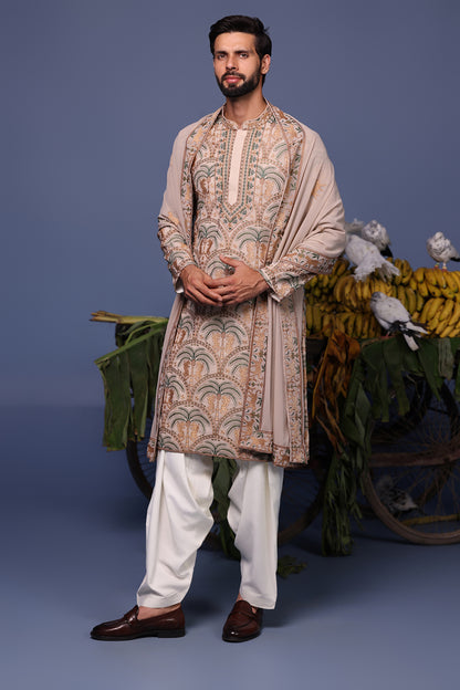 AAYAN CHEETAH BEIGE KURTA SET