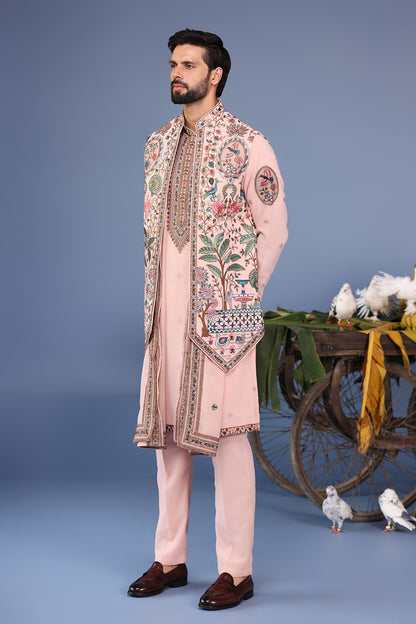 ABEER PINK KURTA JACKET SET