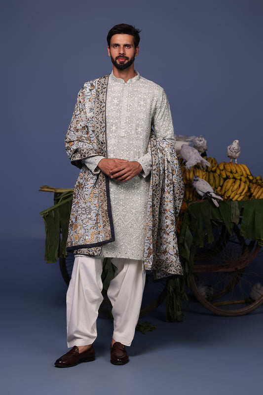 ALIF BLUE KURTA SET