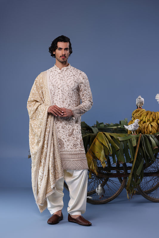 UMAIR CREAM KURTA SET