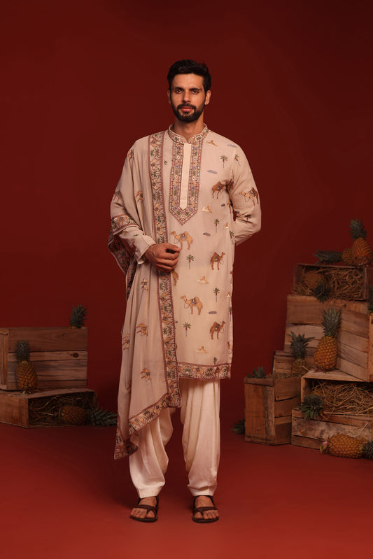 BRIJA BEIGE KURTA SET