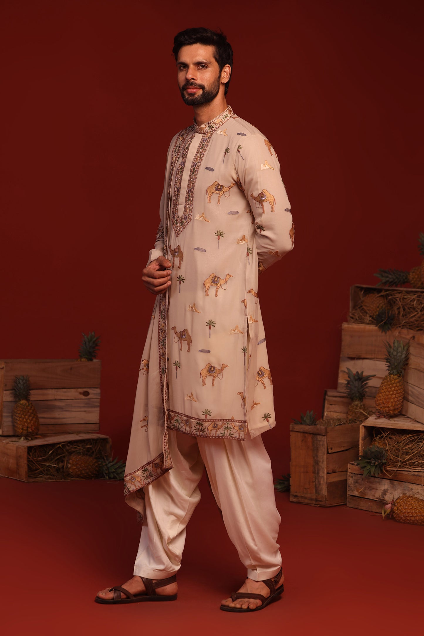 BRIJA BEIGE KURTA SET