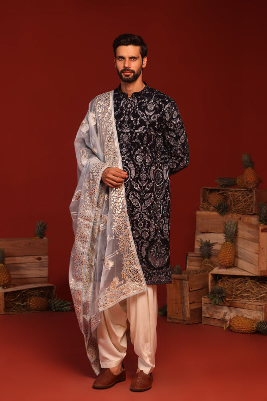 RUHIT NAVY BLUE KURTA SET