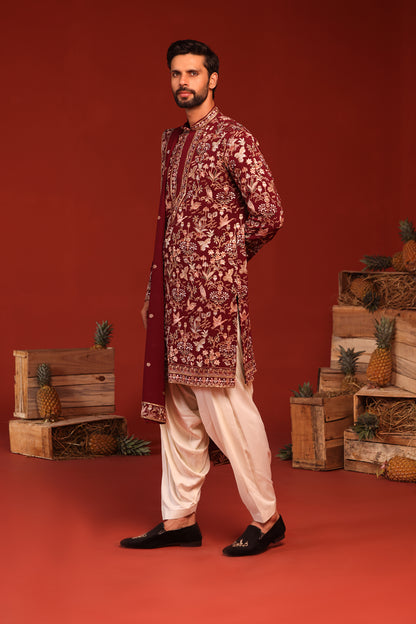 DHRITA MAROON KURTA SET