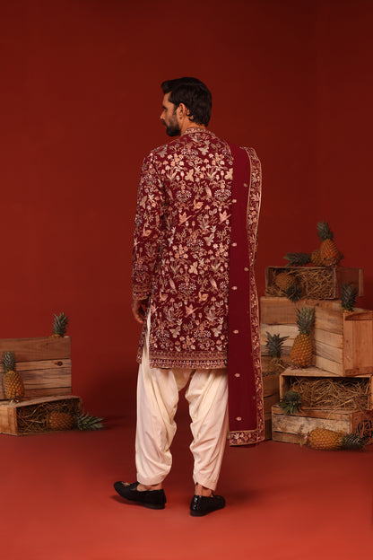 DHRITA MAROON KURTA SET