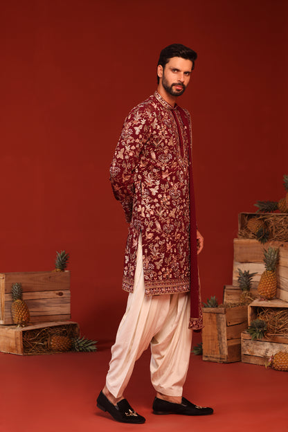 DHRITA MAROON KURTA SET