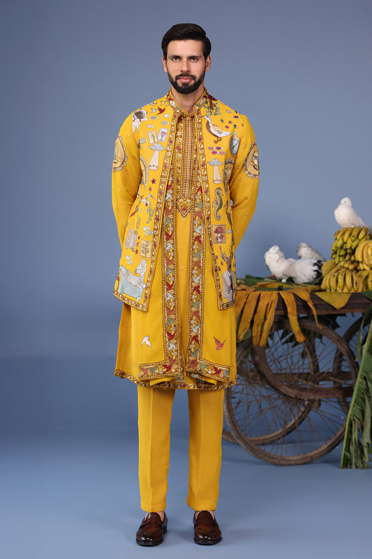 KAINAAT HALDI KURTA JACKET SET