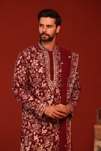 DHRITA MAROON KURTA SET
