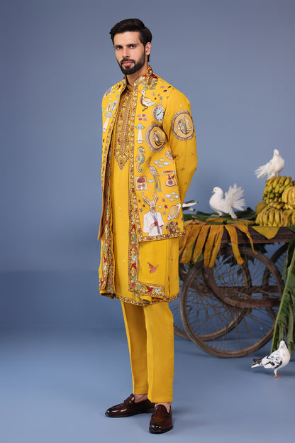 KAINAAT HALDI KURTA JACKET SET