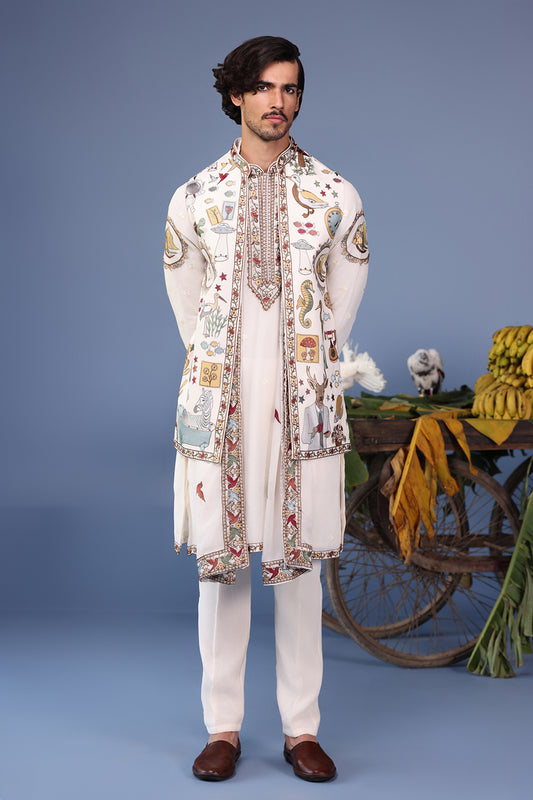 KAINAAT IVORY KURTA JACKET SET