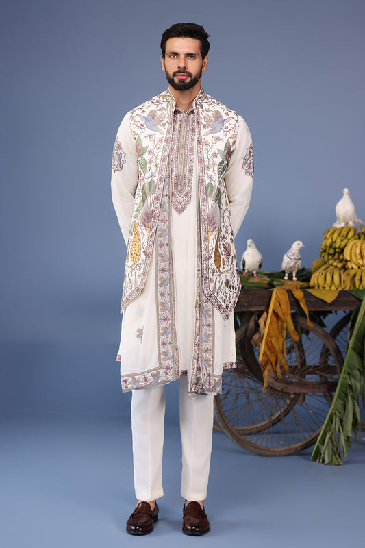 ASIM WILD GRACE IVORY KURTA JACKET SET