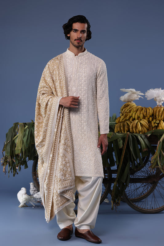 ARHAM CREAM KURTA SET