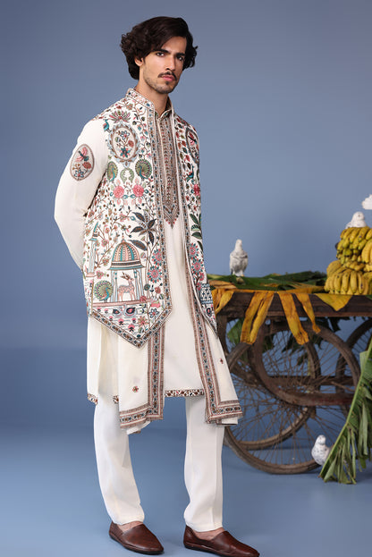 BILAL IVORY KURTA JACKET SET
