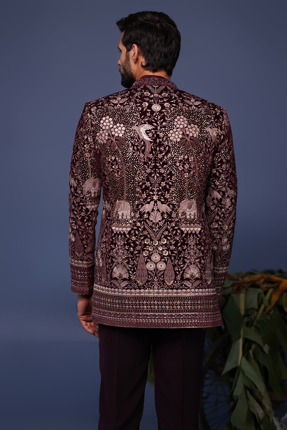 AURANG WINE JODHPURI SET