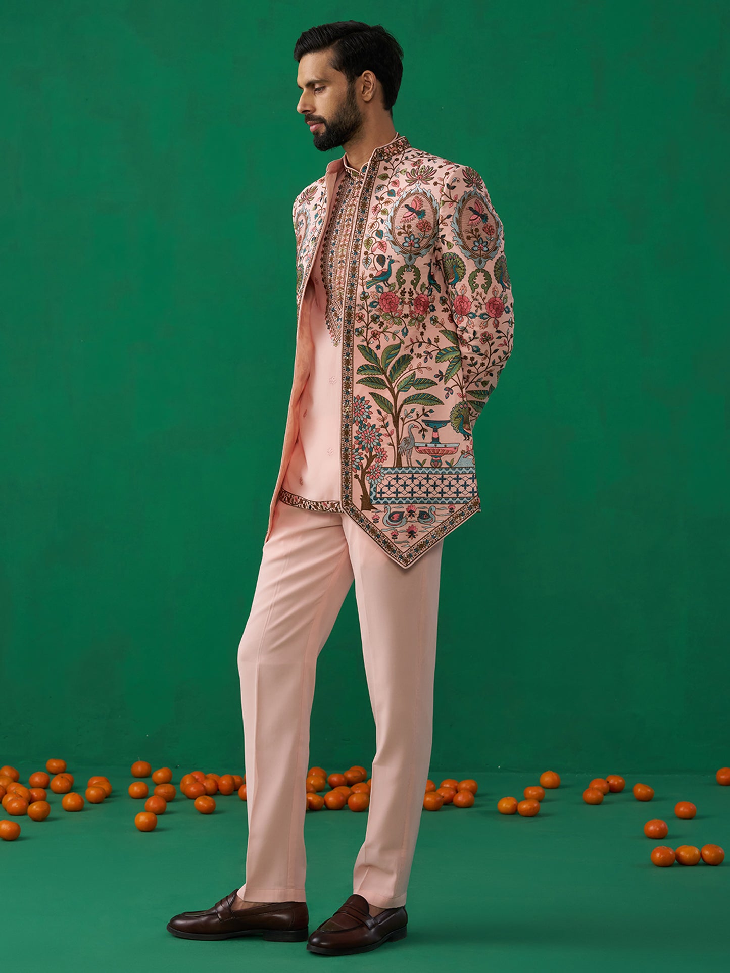 FOUNTAIN PINK JODHPURI SET