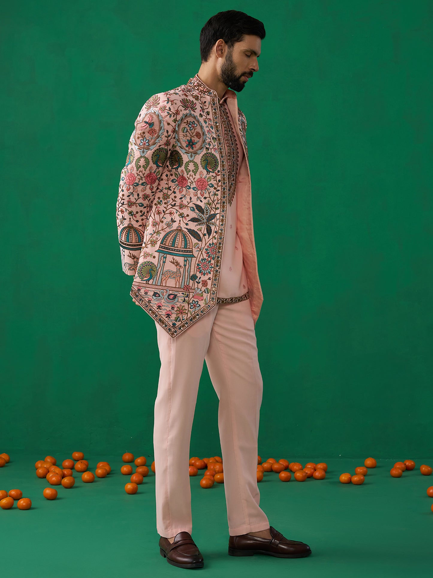 FOUNTAIN PINK JODHPURI SET