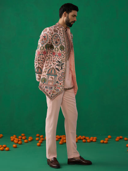 FOUNTAIN PINK JODHPURI SET