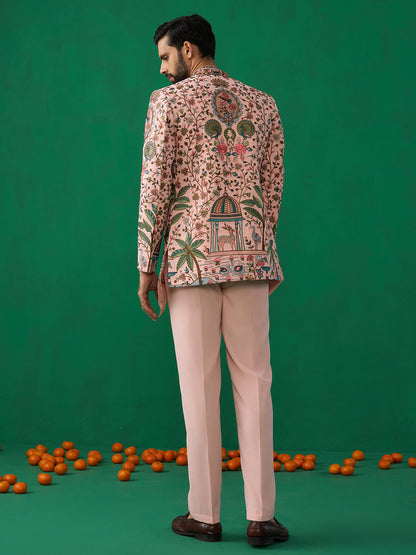 FOUNTAIN PINK JODHPURI SET