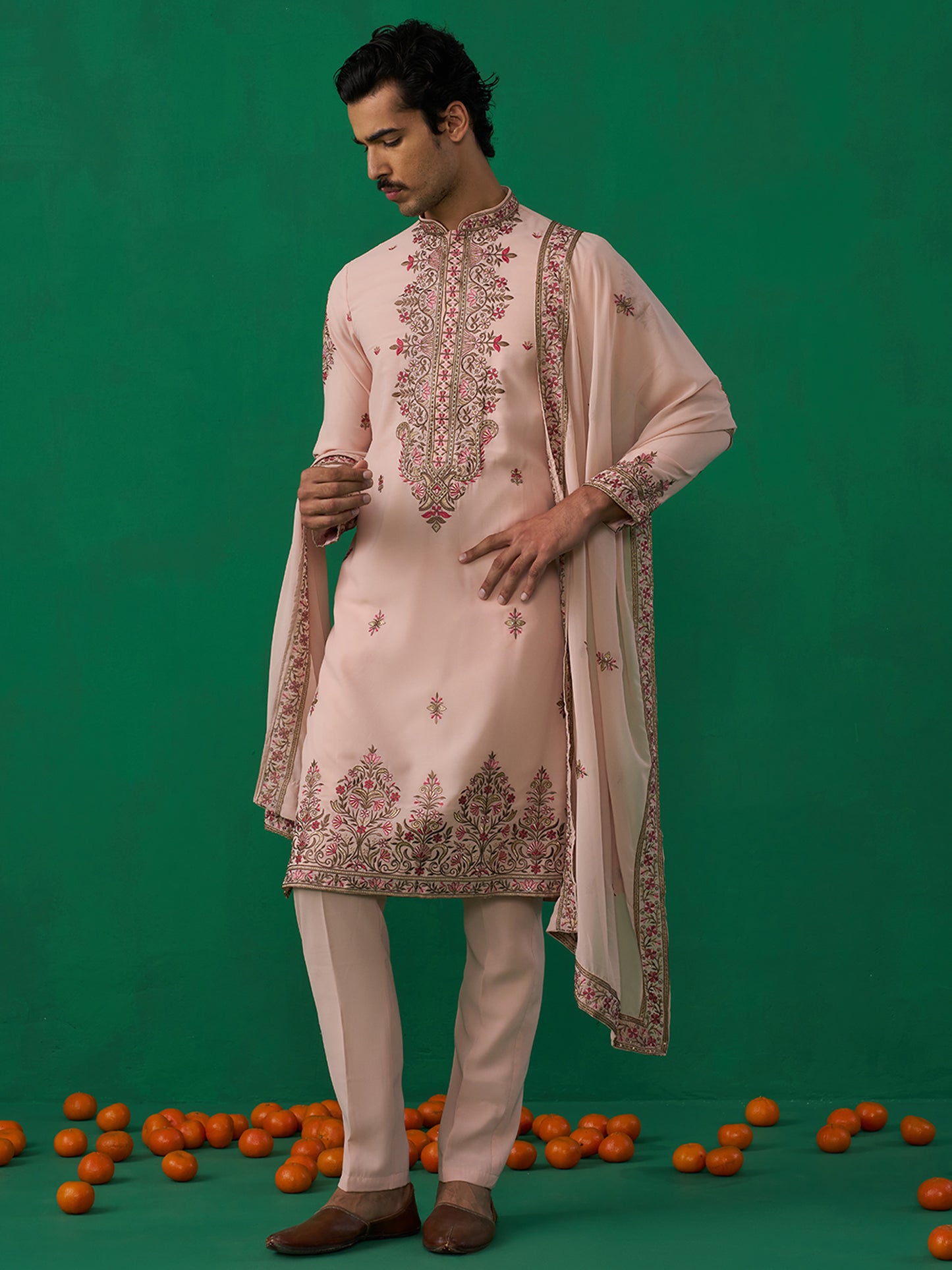 MOTIF PINK KURTA SET