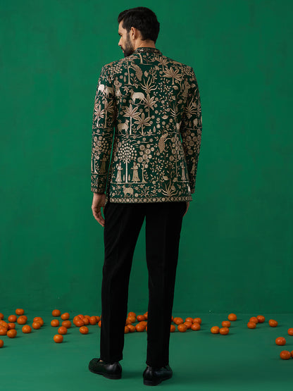 PICHWAI GREEN JODHPURI SET