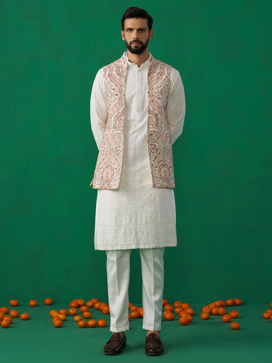 KASHMIRI MIRROR KURTA JACKET SET